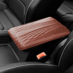 2025 Upgrade Universal Style Memory Cotton Car Armrest Box Pad,New Leather Car Armrest Box Pad Car Center Console Cover Pad,Vehicle Seat Box Cushion Protector for SUV Truck (Coffee, Angle Pattern)