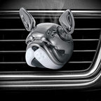 Katutude Car Essential Oil Diffuser Cute French Bulldog Car Air Freshener Perfume Decoration Car Air Conditioning Outlet Clip Aromatherapy Ornament, Silver