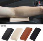 2pcs Car Arm Rest Elbow Pads, Auto Center Console Knee Cushion Adjustable Height Soft Leather Pad Knee Support Pad with Memory Foam for Universal Car Interior Accessories(Black)