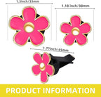 NBTEPEM 6 PCS Daisy Flower Air Vent Clip Car Decoration Accessories Air Conditioning Outlet Clip Car Air Freshener Clip Charm Car Interior Decor(3 cm, 3.3 cm, Red)