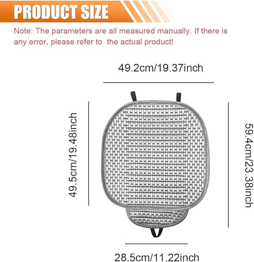 2PCS Breathable Car Seat Covers, Anti-Slip Ice Silk Cushion with Storage Pocket, Summer Front Seat Protector Pad, Universal Automotive Interior Accessories for SUV Truck Sedan (Grey)