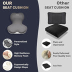 Coverado [Upgraded] Car Seat Cushion and Lumbar Support Pillow One Piece, Memory Foam Ergonomic Back Support Driving Seat Cushion for Back Pain, Non-Slip Washable Cushion for Car, Driver, Office