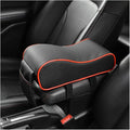 Car Armrest Cushion, Soft Memory Foam Auto Armrest Pillow with Storage Bag, Leather Center Console Arm Rest Padded Cushion with Phone Holder, Universal Car Accessories (Black&Red)