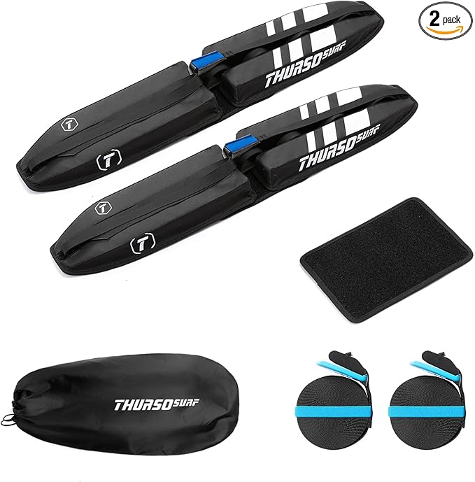 THURSO SURF Universal Soft Roof Rack for Kayak, SUP, Snowboard, Ski – Padded Car Rack System for Paddle Board & Outdoor Gear – Fits Most Vehicles – with Tie-Down Straps & Storage Bag