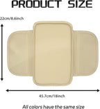 Car Center Console Cover Arm Rest Cover Pad for Car Armrest Box, Middle Console Covers Leather Armrest Box Mat Pad Protector Cushion with 2 Storage Bags for Cars Interior Accessories(Beige)