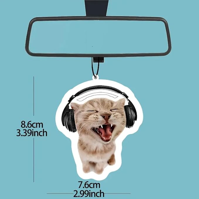 Rawan 4 Pack Car Air Freshener Cat, Accessories Cute for Women Girls And men Car, Funny Decor Hanging Fresheners Car Interior Room Decorations, for Christmas Gift (B, 2 Scent)