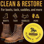 Cream Leather Saddle Soap – 3.5 oz Cleaner & Conditioner for Auto Seats, Sofas, Shoes, Boots, Handbags & Tack – Restores, Softens & Protects All Smooth Leather
