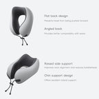 Neck Pillow for Travel Memory Foam Design Models Pillows with Zero Eye Pressure 3D Eye Mask and Compact Bag Traveling Essentials Plane Car Flight Rest Sleeping Use Adult, Light Gray