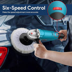 ENEACRO Polisher, Rotary Car Buffer Polisher Waxer, 1600W 7-inch/6-inch Variable Speed 1500-3500RPM, Detachable Handle Suitable for Boat,Car Polishing and Waxing
