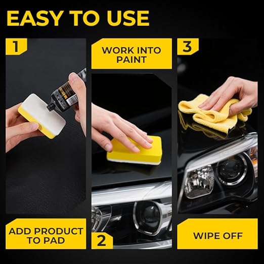 NUAN 2PCS Car Scratch Remover Wax, Universal Premium Polishing Compound for Deep Scratches, 4 fl oz (120 ML), with Sponge and Cloth