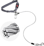 2 in 1 Chew Proof Dog Seat Belt for Car, Heavy Duty Steel Cable Car Harness & Headrest Restraint for Medium & Large Dogs Chewer