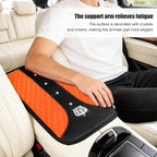 Bling Car Center Console Cover, Crown Crystal Rhinestones Vehicle Armrest Mat Protector, Anti Slip Sparkling Automotive Arm Rest Seat Box Cushion Pad Decor Accessories, Universal Fit (Orange)