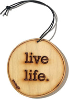 Arotags Wooden Car Air Freshener - Long Lasting Beach Bum Scent Diffuses for 365+ Days - Includes Live Life Hanging Mirror Diffuser and Fragrance Oil - 100% American Made…