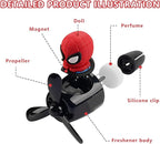 Car Air Freshener Cute Cartoon Hero Pilot Car Diffuser Rotating Propeller Automotive Air Outlet Fan Creative Car Perfume Decoration Men Cool Car Accessories