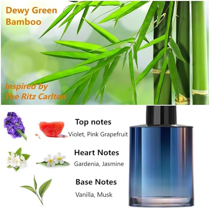 Five-Star Hotel–Inspired Smart Car Air Freshener Refill, 3.4oz (100ml) – Fresh Green Bamboo Scent, Alcohol-Free, No Harmful Additives, Subtle & Refreshing Car Fragrance