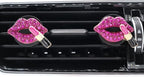 4pcs Red Purple Lips Car Vent Clips Air Freshener Dazzling Lipstick Girly Car Decor Accessories for Women Bling Car Interior Decorations Refillable Diffuser