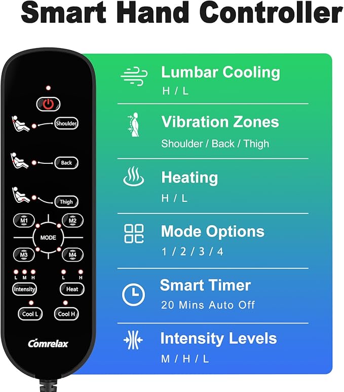 Vibration Seat Cushion with Heat & Cooling, Chair Pad for Office & Home, 6 Motors, Adjustable Modes, Portable Comfort Cushion for Sitting Support