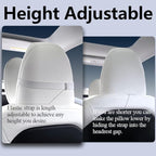 TESBEAUTY Nappa Leather Headrest Pillow 2 Packs for Tesla Neck Pillow Uniquely Designed for Tesla Model Y/3/S/X Tesla Car Neck Support Cushion for People Under 5'7" White
