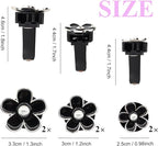 6pcs Flower Car Air Freshener Vent Clips,Girly Daisy Car Accessorie for Women,3 Sizes Sparkle Black Silver Flowers Vent Clips Decor,Refillable Diffuser
