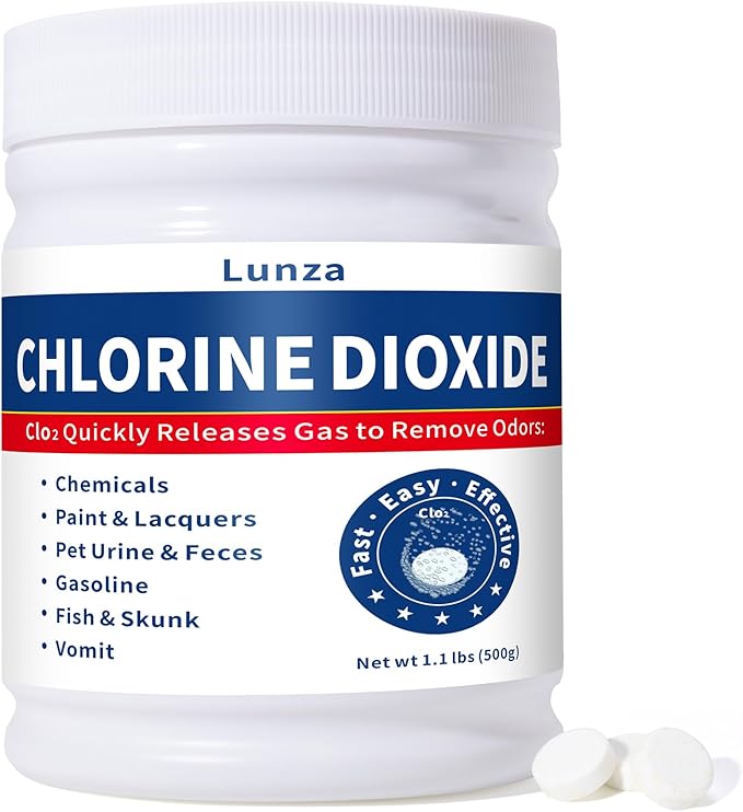 Chlorine Dioxide Odor Removal - Professional Smoke & Pet Odor Remover for Cars, Homes, Carpets & Offices - Fast-Acting, 1-Pack (1.1 lb)