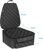 URPOWER Dog Car Seat Cover for Front Seat, Waterproof Pet Car Seat Protector with Pocket & Elastic Skirt, Non-Slip Dog Bucket Seat Covers for Cars, Trucks & SUVs