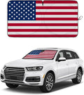 American Flag Car Windshield Sun Shade, Foldable Car Front Window Sunshade for Car SUV Truck, Auto Interior Sun Protection Cover, Blocks UV Rays & Keeps Your Vehicle Cool (USA Original Flag, Medium)