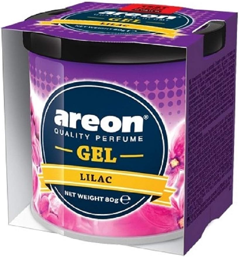 AREON GCK11 Car Perfume GEL Air Freshener Long Lasting Scent for Car or Home Odor Eliminator - LILAC
