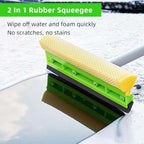 62" Car Wash Brush Kit Mitt Mop Sponge with Long Handle, Chenille Microfiber Car Cleaning Brush Kit, Windshield Window Squeegee, Car Care Kit of Scratch-Free Replacement for Cleaning Car, RV, Truck
