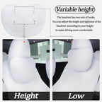 Seat Headrest Neck Pillow for Tesla Model S/X/3/Y Juniper 19-25 Car Neck Support Pillow Seat Headreck Cushion Nappa Leather Neck Support Car Accessories(1pcs White)