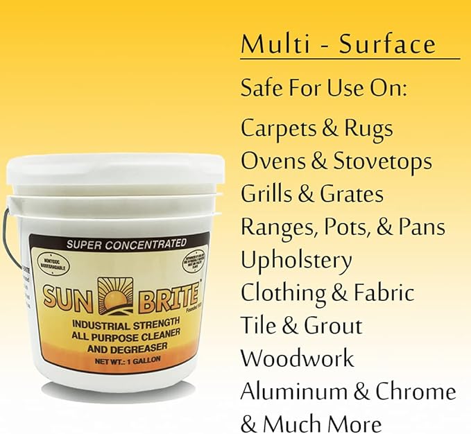 SunBrite Concentrated Professional Strength All Purpose Cleaner | NonToxic | Gallon Unit | Degreaser | Green Cleaning Product