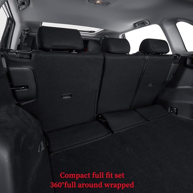 coverdream RAV4 PHEV Seat Covers Custom Fit for 2019-2024 2025 Toyota RAV4 Hybrid XSE,Hybrid SE,Prime SE/XSE,Full Coverage,Airbag Compatible,Polyester Car Seat Protector (Full Set,Black)
