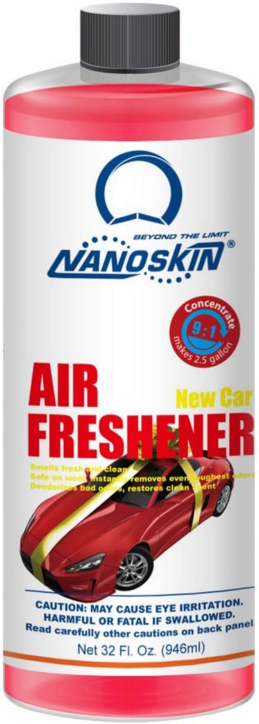 Nanoskin Concentrated Air Freshener – NEW CAR - Emits Fragrant Scent with Odor Eliminator into The Air to Freshen Interior | Adjustable Dilution up to 9:1 | For Automotive, Home, Office & More