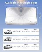Foldable Windshield Sun Shade Umbrella Reflective Car Window Cover with Bendable Handle, Heat Blocker for SUV, Truck, Sedan Ideal Gifts for Men & Women