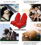 Car Seat Towel Cover, Universal Front Seat Protector for Cars, SUVs and Trucks, Sweat Towel Car Seat Cover for Gym, Yoga, Swimming, Pets and Family Travel, Haute Red, 2 Pack