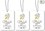 Mimi Grandma Gifts Car Air Freshener Hanging 3 Pack, Blessed to Have An Mimi Car Accessories Gifts for Grandma Christmas Women,Rustic Floral Scent Card Lavender for Closet Bathroom Decor