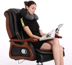 Inflatable Travel Neck Pillow, Airplane Neck Pillow for Long Flight Sleeping,Soft 100% Cotton Travel Pillow for Plane Head Rest, Portable Traveling Essentials