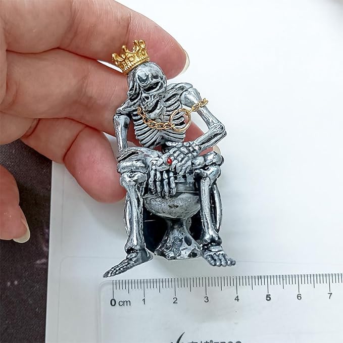 2pcs skull air freshener car Car Diffuser Vent Clip With Aromatherapy Tablets Fragrance Skeleton Aroma Accessories Interior Decorations For Men Women Teens Funny Christmas Halloween Gifts (Silver)