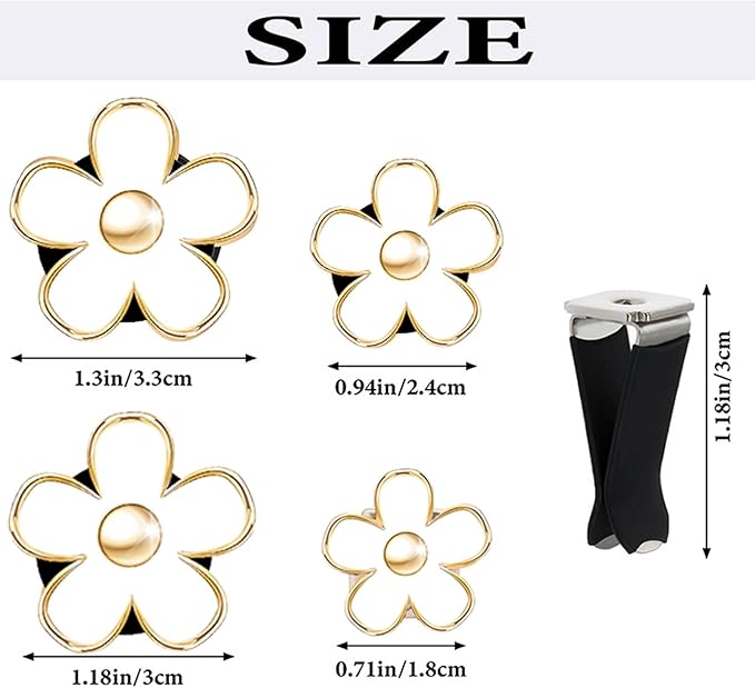 Daisy Car Decoration Flower Air Vent Clip Air Conditioning Outlet Clip Car Air Freshener Clip Car Interior Decor Charm Colorful Car Accessories for Women Interior Cute Set (8PCS-Black&White)