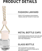 5PCS Hanging Car Air Freshener, Auto Interior Decoration 8 ml Oil Diffuser Perfume Aromatherapy Pendant Empty Glass Bottle, Fragrance Ornament with Vent Clip Wooden Cap and Rope (Cylindricity)