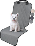 VIVAGLORY Front Dog Seat Covers, 1PACK No-Skirt Design Quilted & Durable 600D Oxford Pet Front Seat Cover with Anti-Slip Backing, Fits Most Cars, SUVs & MPVs, Grey