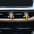 Bee Car Accessories,Bling Honey Bee Air Vent Clips Car Air Fresheners,2pcs Yellow Bee with Honeycomb Dashboard Decorations,Cute Decor for Women