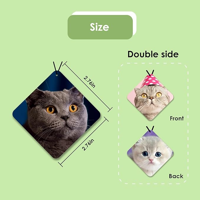 Custom Air Freshener for Car - Double Sided Photo Personalized Car Scents Air Freshener, Smell Air Fresheners With Picture for Wardrobe, Bathroom,Hanging Ornaments (lozenge)
