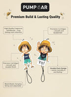 PumpCar 2 pieces Luffy kid double-sided hanging Japanese anime cherry-scented One Piece car air freshener Cool anime hanging air fresheners for rearview mirror Car Interior Accessories Household Gifts