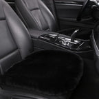 Genuine Sheepskin Auto Seat Pad, Australian Soft Wool Seat Cover Breathable and Sweat-Wicking Universal Fit (Front seat Cushion 2pcs & Rear seat Cushion 1pc, Black)