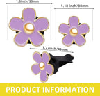 NBTEPEM 6 PCS Daisy Flower Air Vent Clip Car Decoration Accessories Air Conditioning Outlet Clip Car Air Freshener Clip Charm Car Interior Decor(3 cm, 3.3 cm, White, Black, Purple)