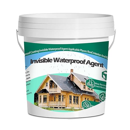 3Kg/106Fl.oz Invisible Waterproof Agent Indoor&Outdoor Waterproof Coating Set Transparent Liquid Sealant with Wooden Brush Resistant Work Gloves Putty Knife Cut Paint Roller