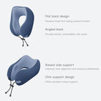 Neck Pillow for Travel Memory Foam Design Models Pillows with Zero Eye Pressure 3D Eye Mask and Compact Bag Traveling Essentials Plane Car Flight Rest Sleeping Use Adult, Blue