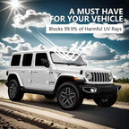 Upgraded Sunshade, Improved UV Protection Fabric, Foldable Front Sun Shade, Custom Accessories for 2018-2025 Jeep Wrangler