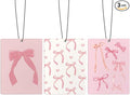Coquette Pink Bow Air Freshener for Car, Cute Pink Girly Air Freshener Hanging 3 Pcs for Cars Closet Drawer or Books, Cute Girly Preppy Car Mirror Decor for Women