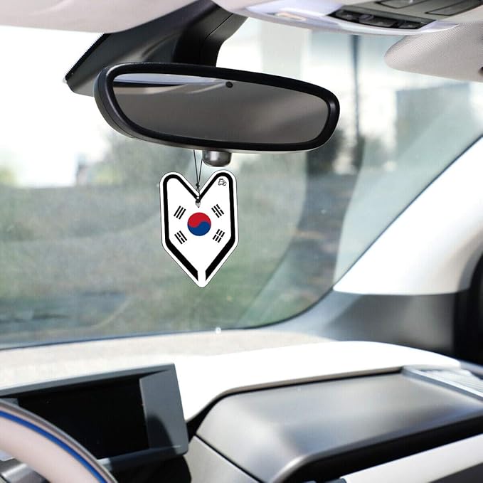 Treefrog Young Leaf Fresh Honeydew Melon scent 5-Pack, South Korea Flag Car Hanging Air Freshener